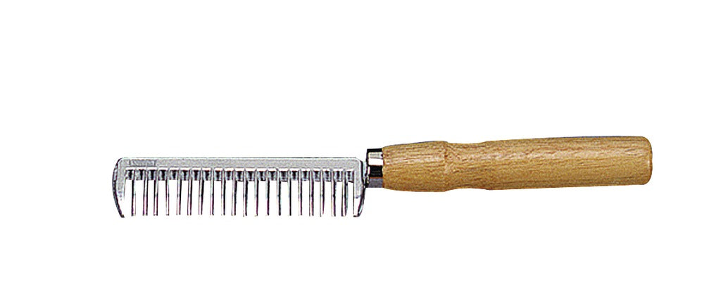 Aluminium Mane Comb with Wooden Handle